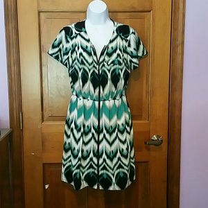 NWT Alfani Ikat teal & blk dress - Size 10